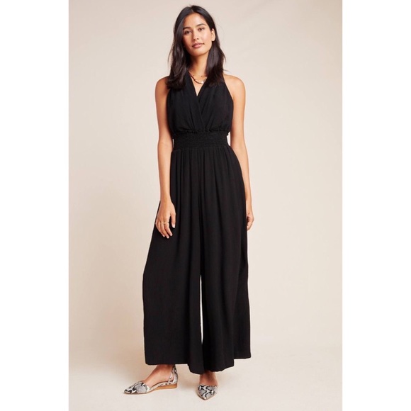 black plisse jumpsuit